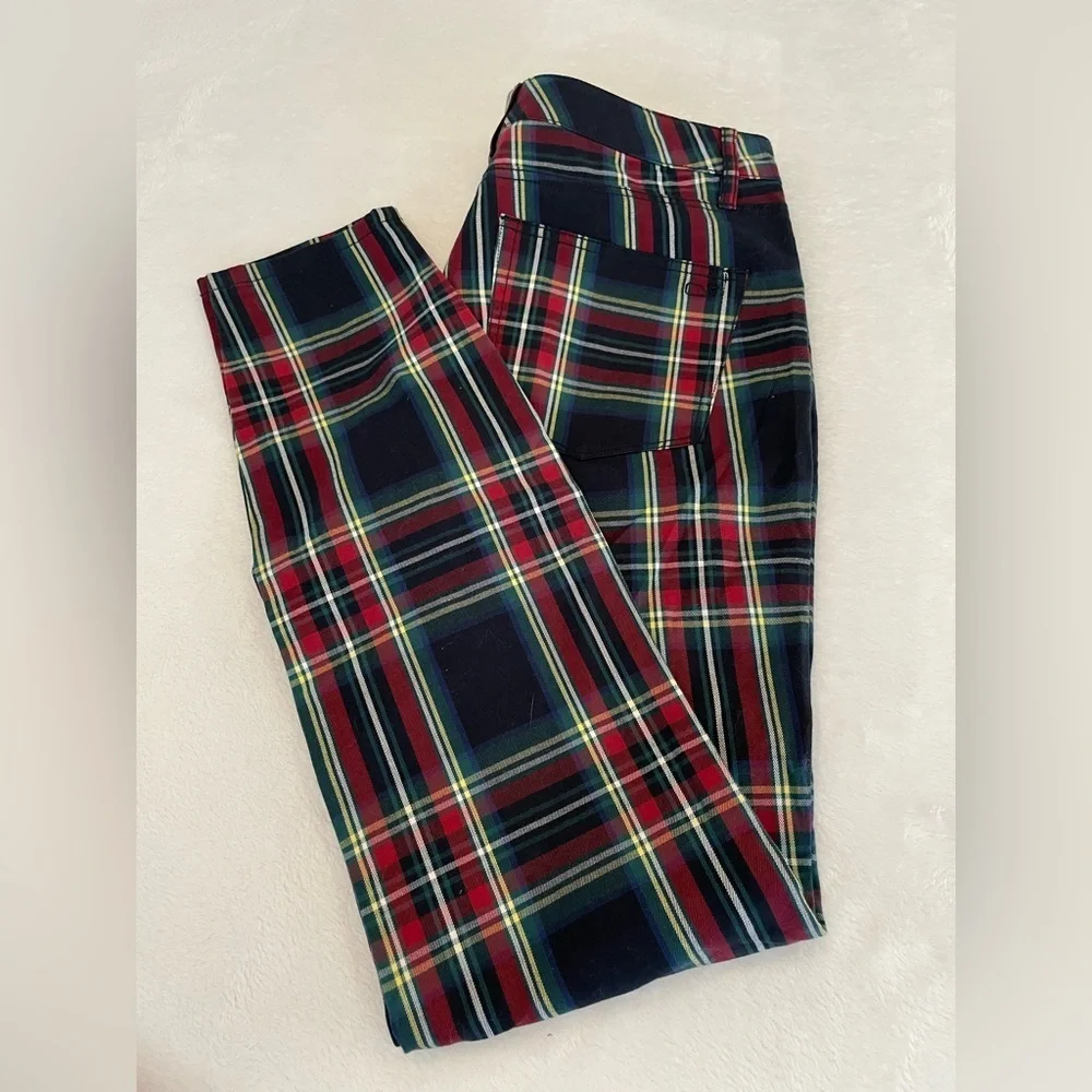 Vineyard Vines Sm Sz 6 Tartan Plaid High Rise Jolly Stretch Slim Cotton NWT - Picture 5 of 17